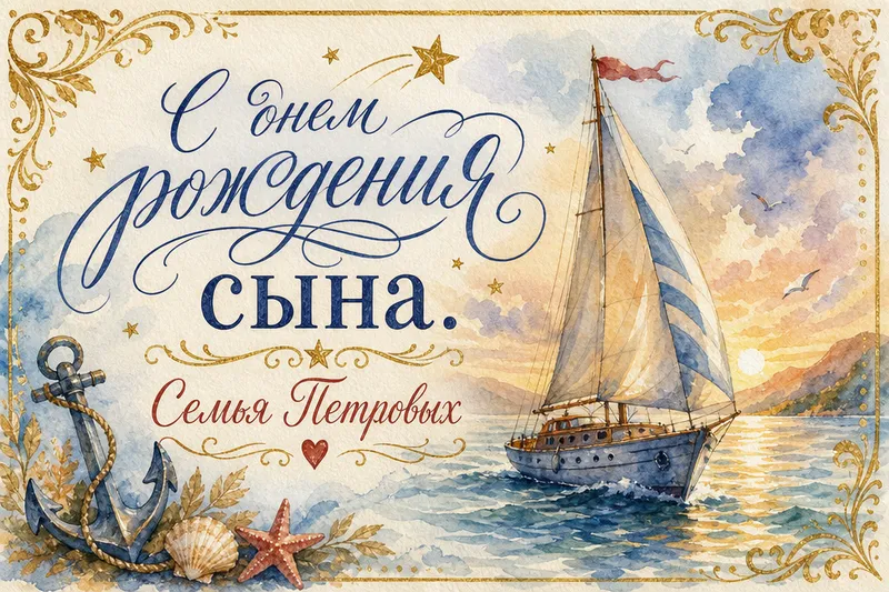 Готовые открытки сыну — открытка 8