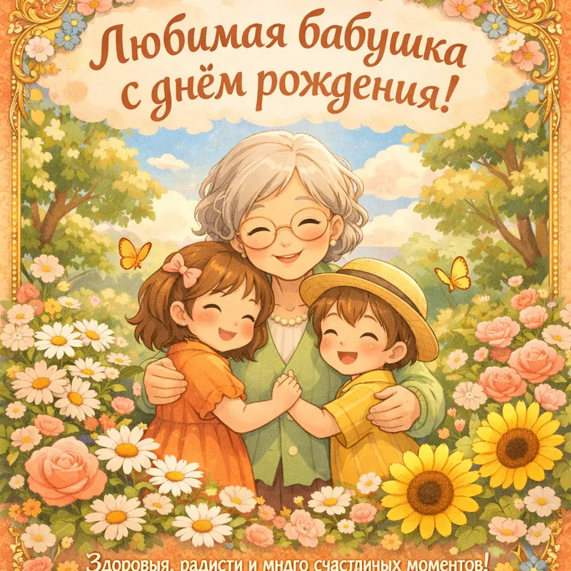 Готовые открытки бабушке — открытка 6