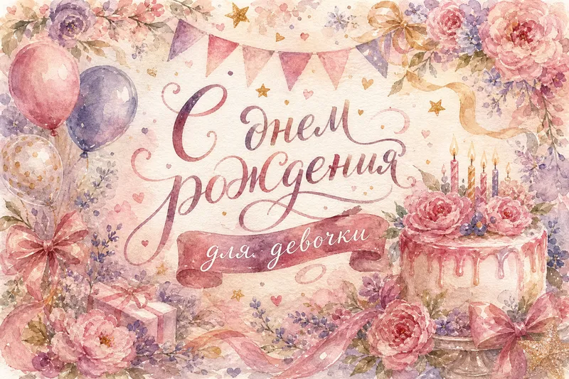 Готовые открытки девочке — открытка 7