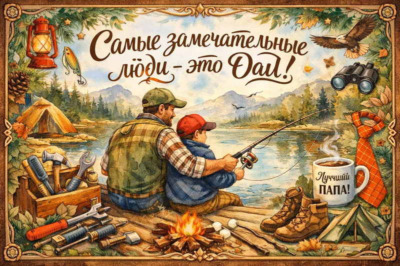 Готовые открытки папе — открытка 3