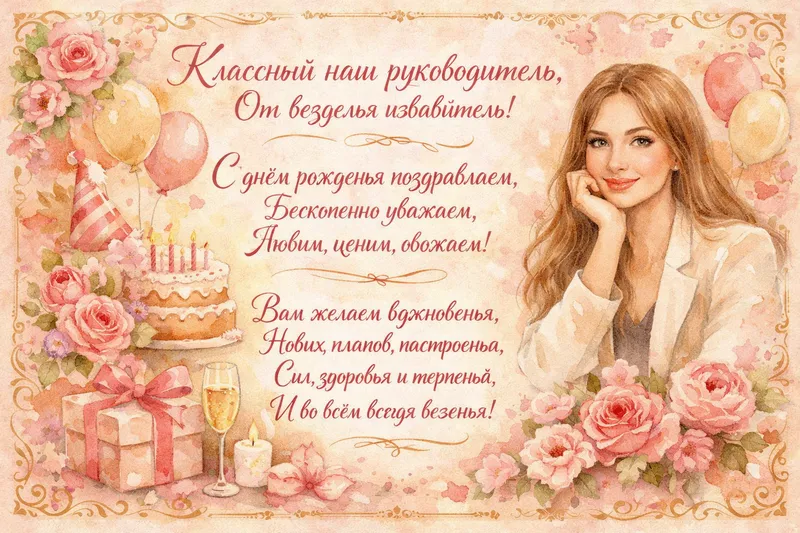 Готовые открытки учителю — открытка 21