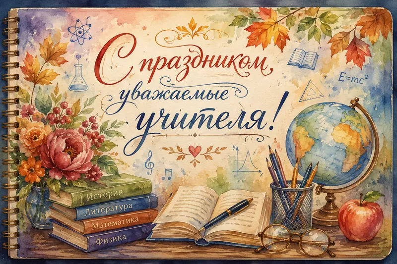 Готовые открытки учителю — открытка 13