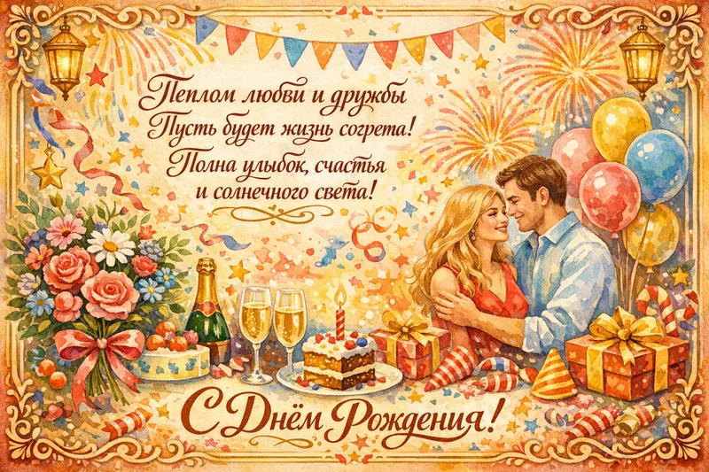 Готовые открытки жене — открытка 17