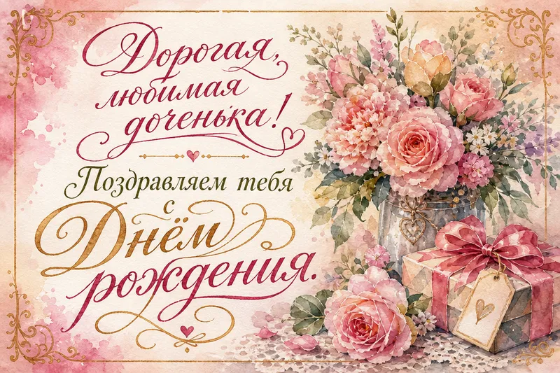 Готовые открытки дочери — открытка 17