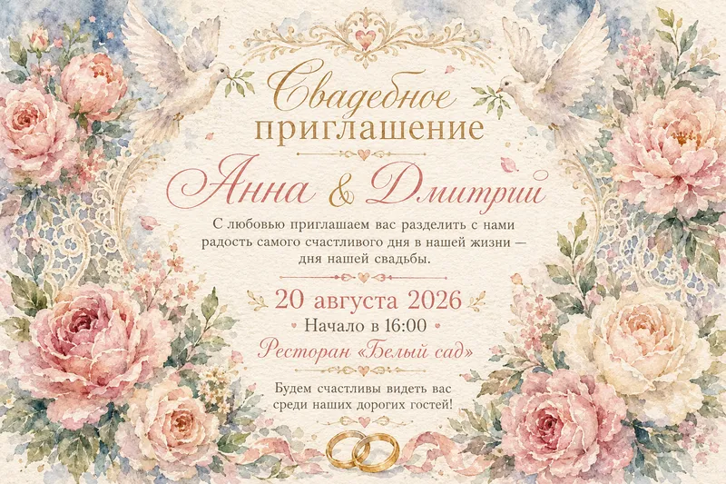 Готовые открытки молодожёнам — открытка 14