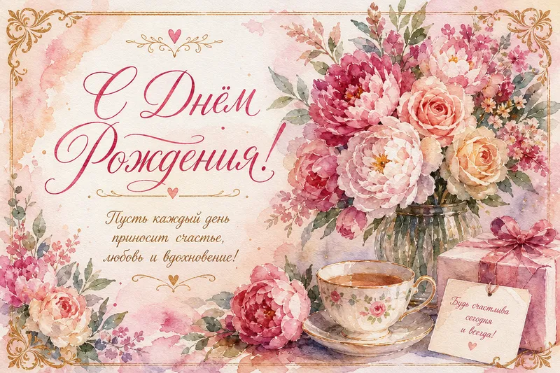 Готовые открытки женщине — открытка 32