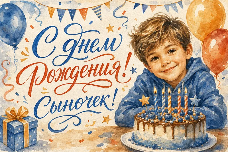 Готовые открытки сыну — открытка 10