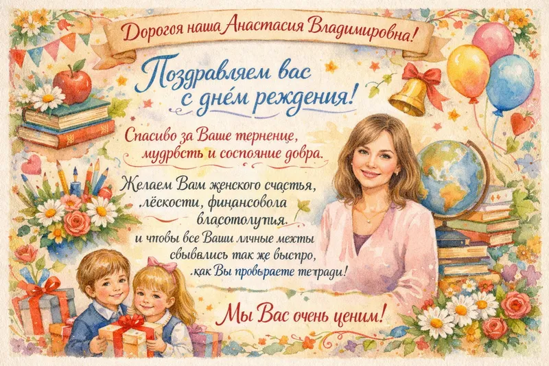 Готовые открытки учителю — открытка 16