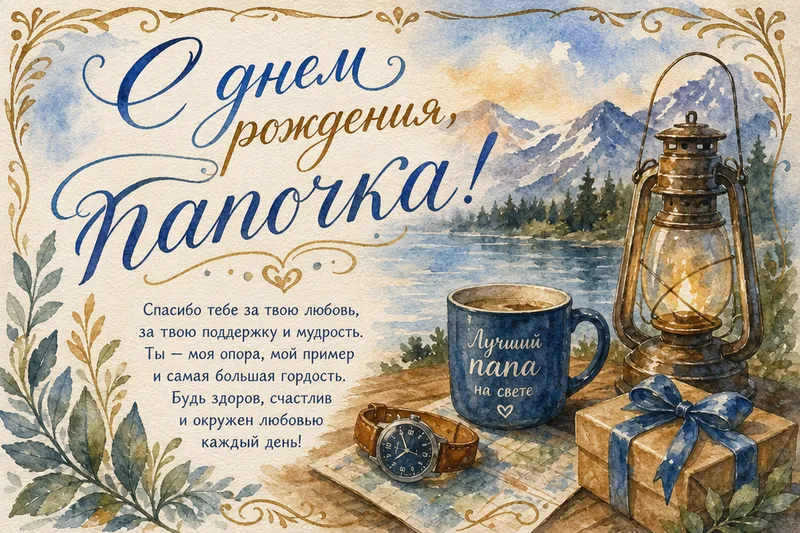 Готовые открытки папе — открытка 18