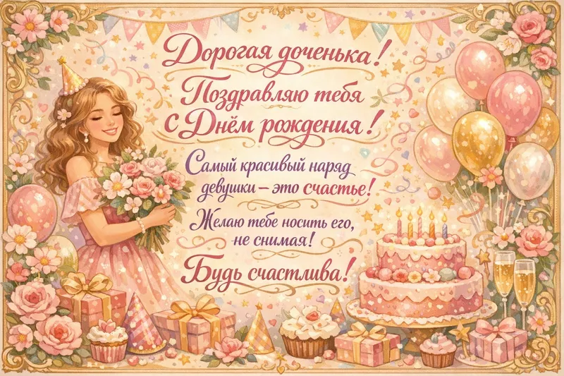 Готовые открытки дочери — открытка 2