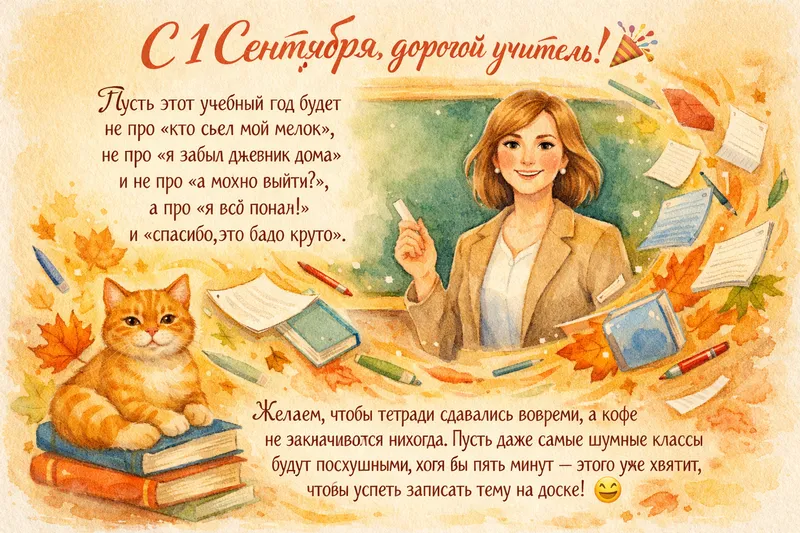 Готовые открытки учителю — открытка 22