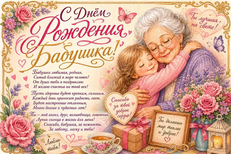 Готовые открытки бабушке — открытка 14