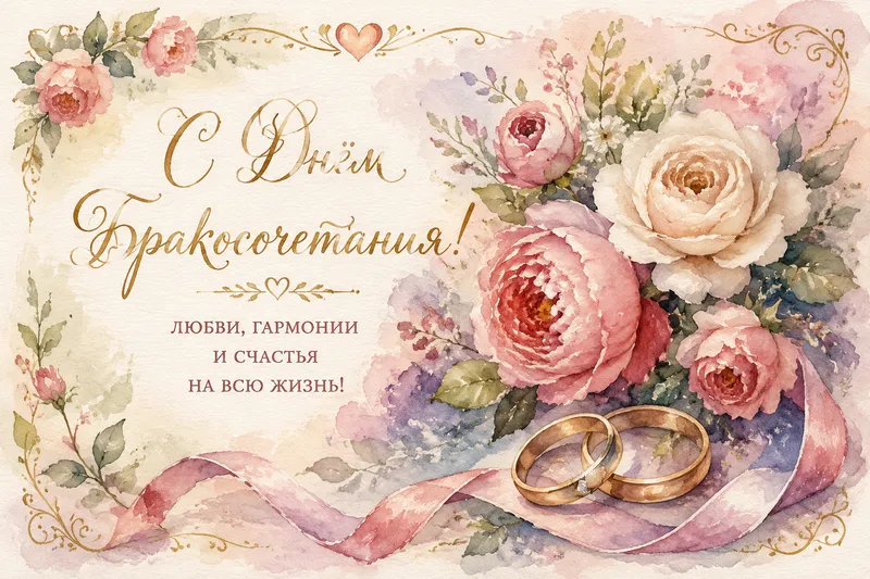 Готовые открытки молодожёнам — открытка 13