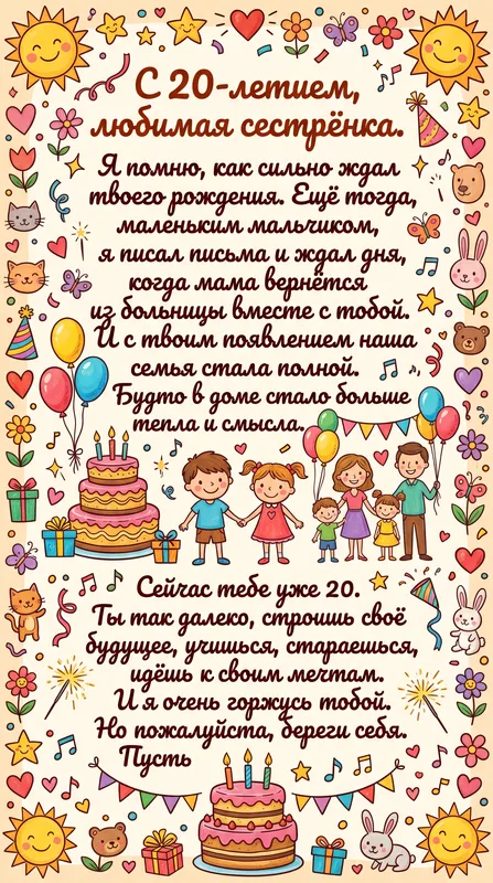 Готовые открытки сестре — открытка 5