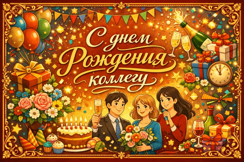 Готовые открытки коллеге — открытка 13