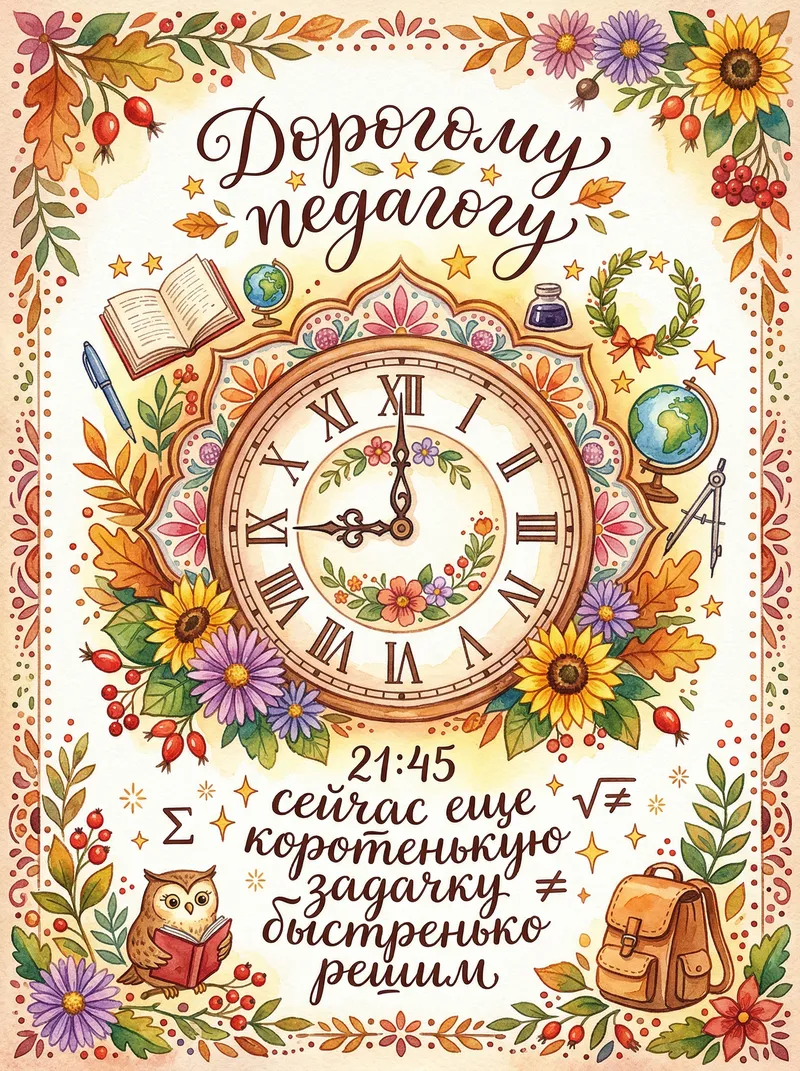 Готовые открытки учителю — открытка 3