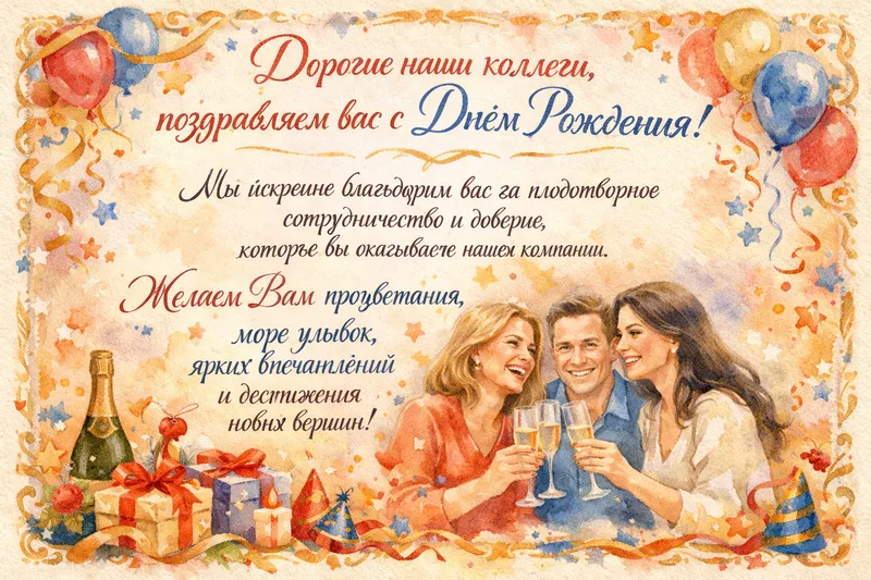 Готовые открытки коллеге — открытка 25