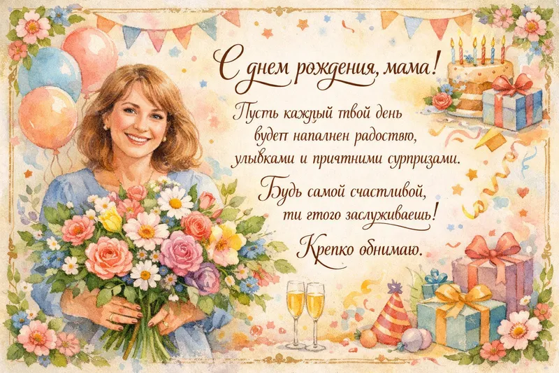 Готовые открытки маме — открытка 30
