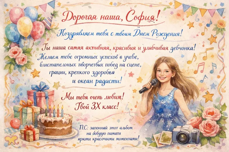 Готовые открытки девочке — открытка 24