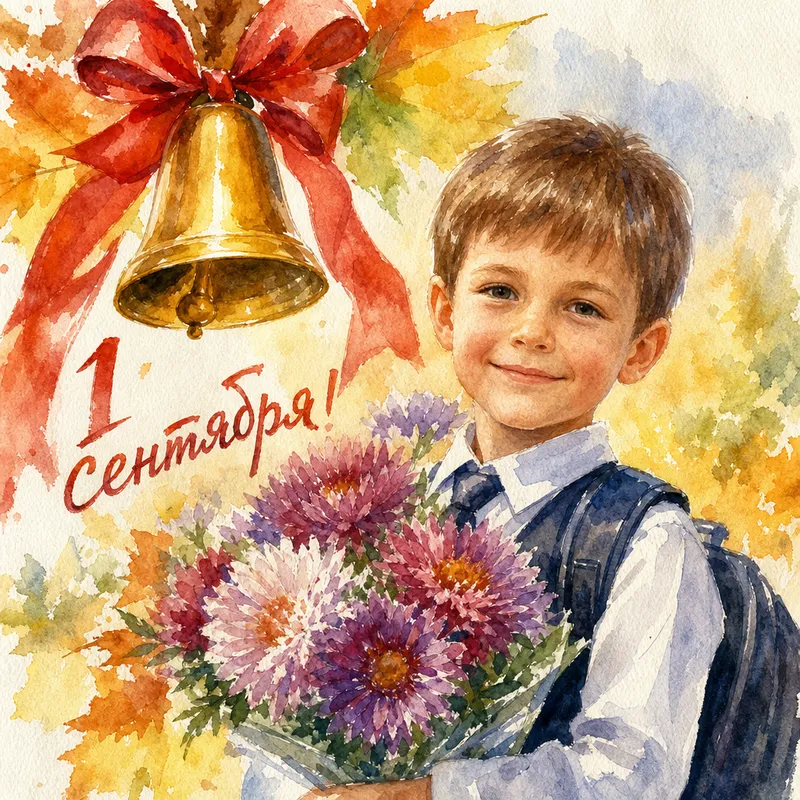 Готовые открытки и поздравления с Днём знаний — открытка 2