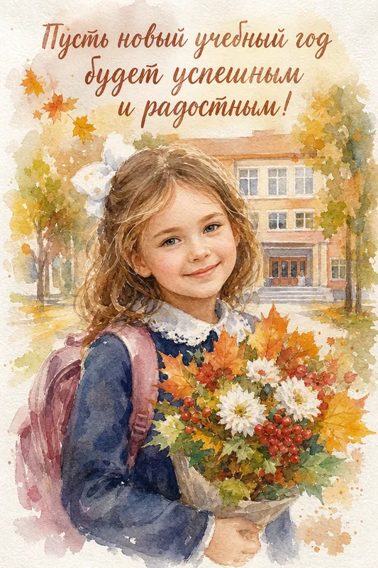 Готовые открытки и поздравления с Днём знаний — открытка 9