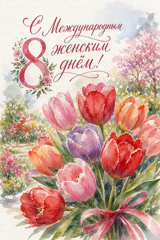 Готовые открытки с 8 Марта — открытка 4