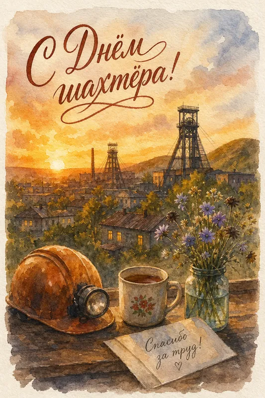 Готовые открытки с Днём шахтёра — открытка 1