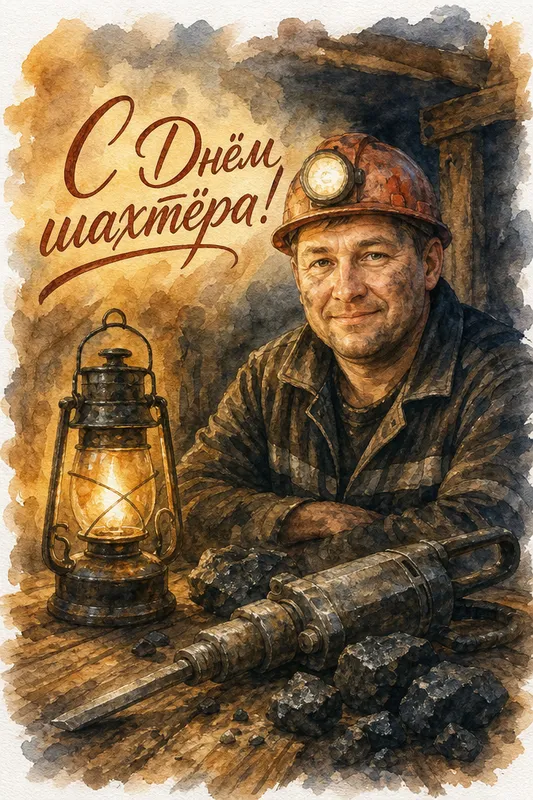 Готовые открытки с Днём шахтёра — открытка 5