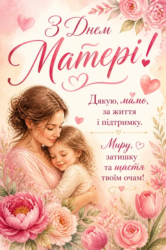 Готовые открытки ко Дню матери — открытка 7