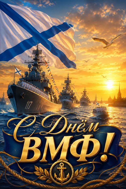 Готовые открытки с Днём ВМФ России — открытка 8