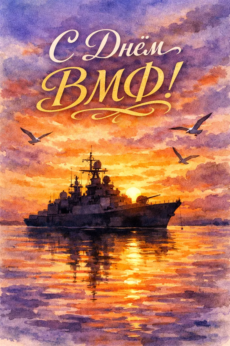 Готовые открытки с Днём ВМФ России — открытка 5