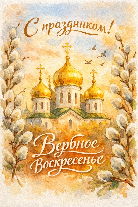 Готовые открытки с Вербным воскресеньем — открытка 1