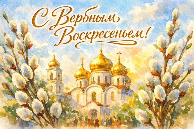 Готовые открытки с Вербным воскресеньем — открытка 7