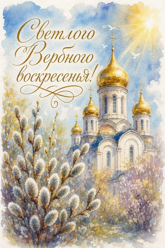 Готовые открытки с Вербным воскресеньем — открытка 3