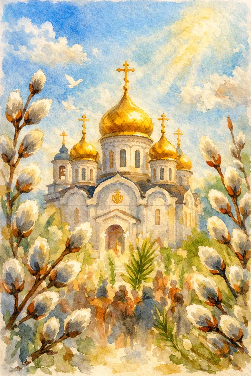 Готовые открытки с Вербным воскресеньем — открытка 6