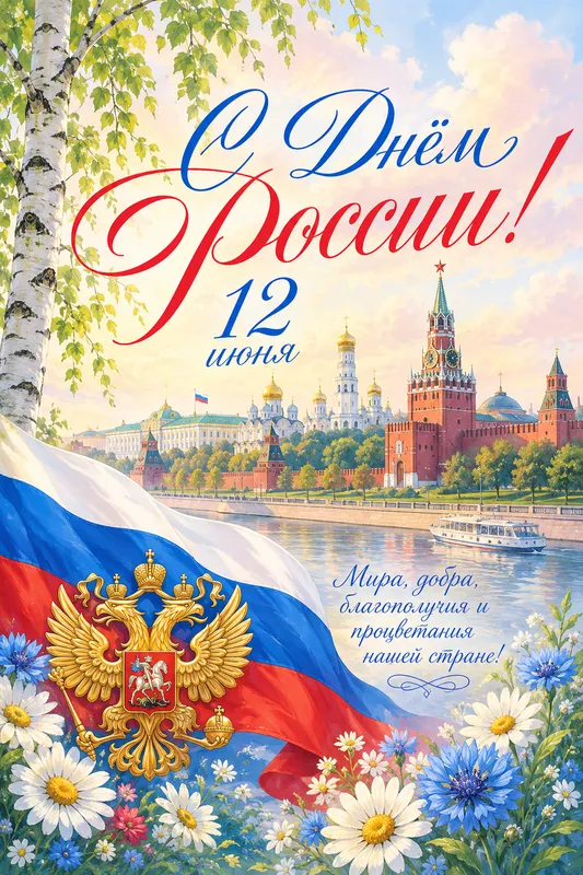 Готовые открытки ко Дню России — открытка 7