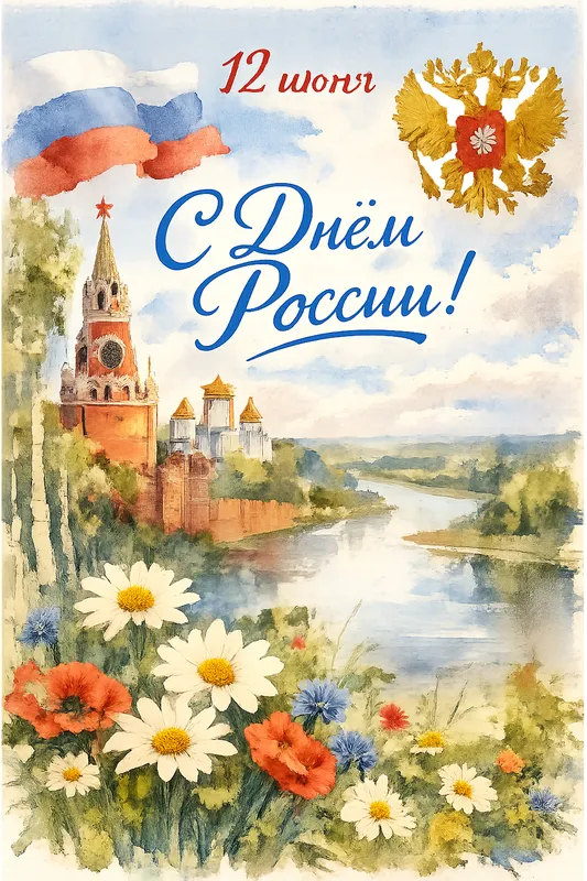 Готовые открытки ко Дню России — открытка 4