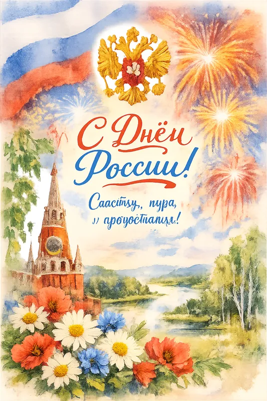 Готовые открытки ко Дню России — открытка 11
