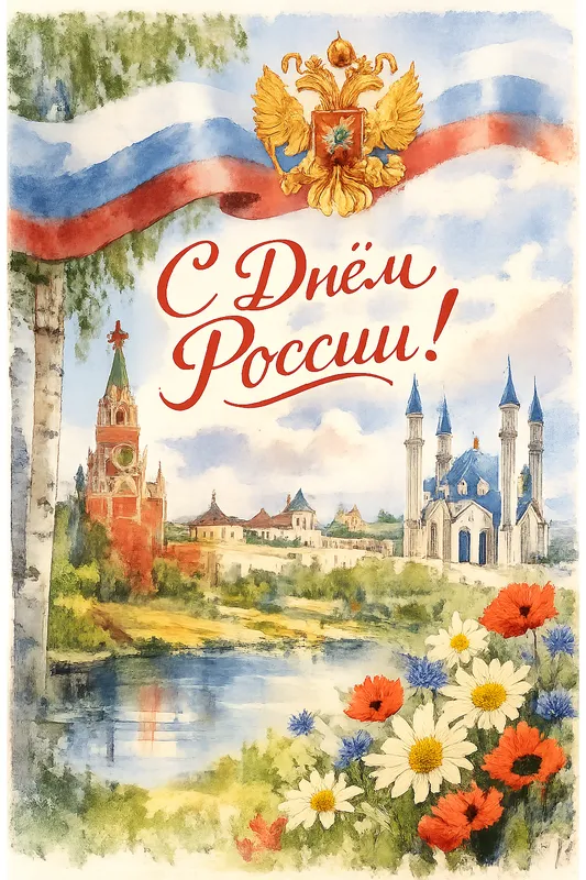 Готовые открытки ко Дню России — открытка 22