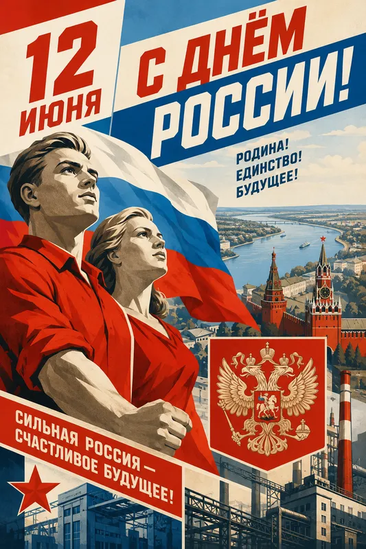 Готовые открытки ко Дню России — открытка 3