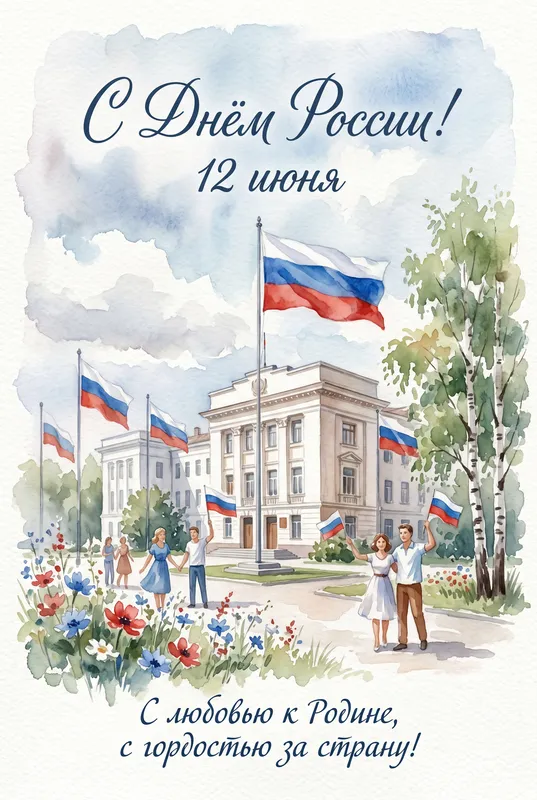 Готовые открытки ко Дню России — открытка 2