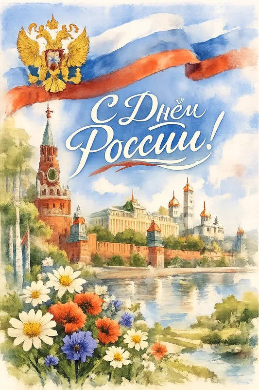 Готовые открытки ко Дню России — открытка 18