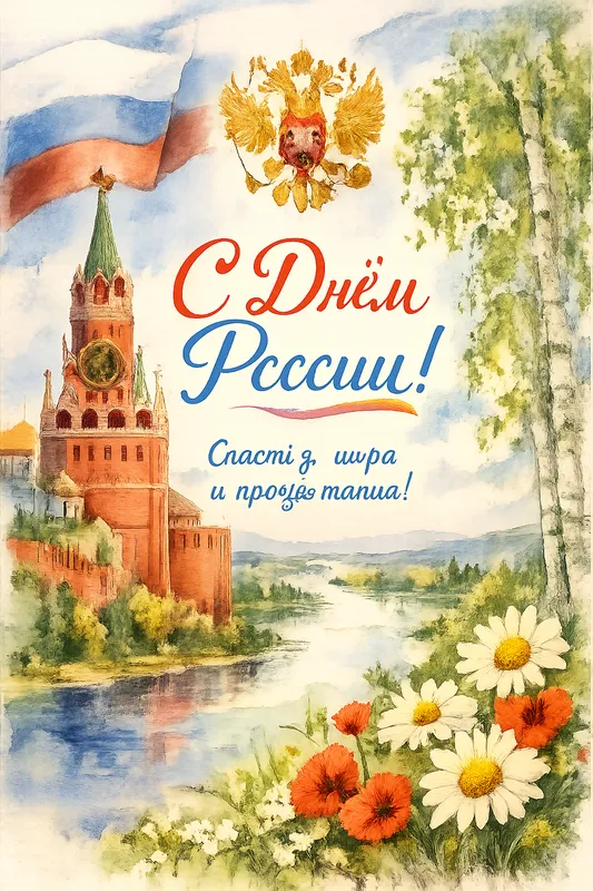 Готовые открытки ко Дню России — открытка 8