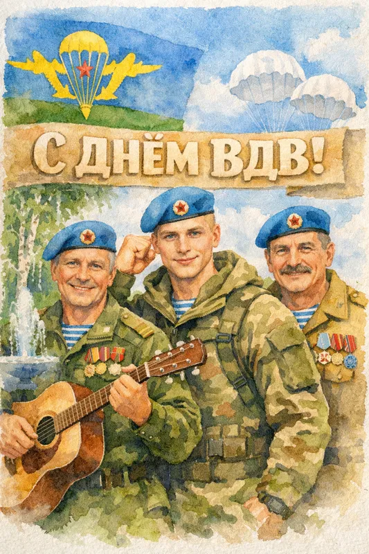 Готовые открытки с Днём ВДВ — открытка 9