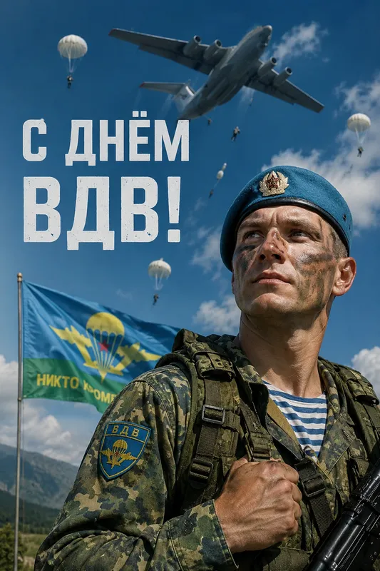 Готовые открытки с Днём ВДВ — открытка 5