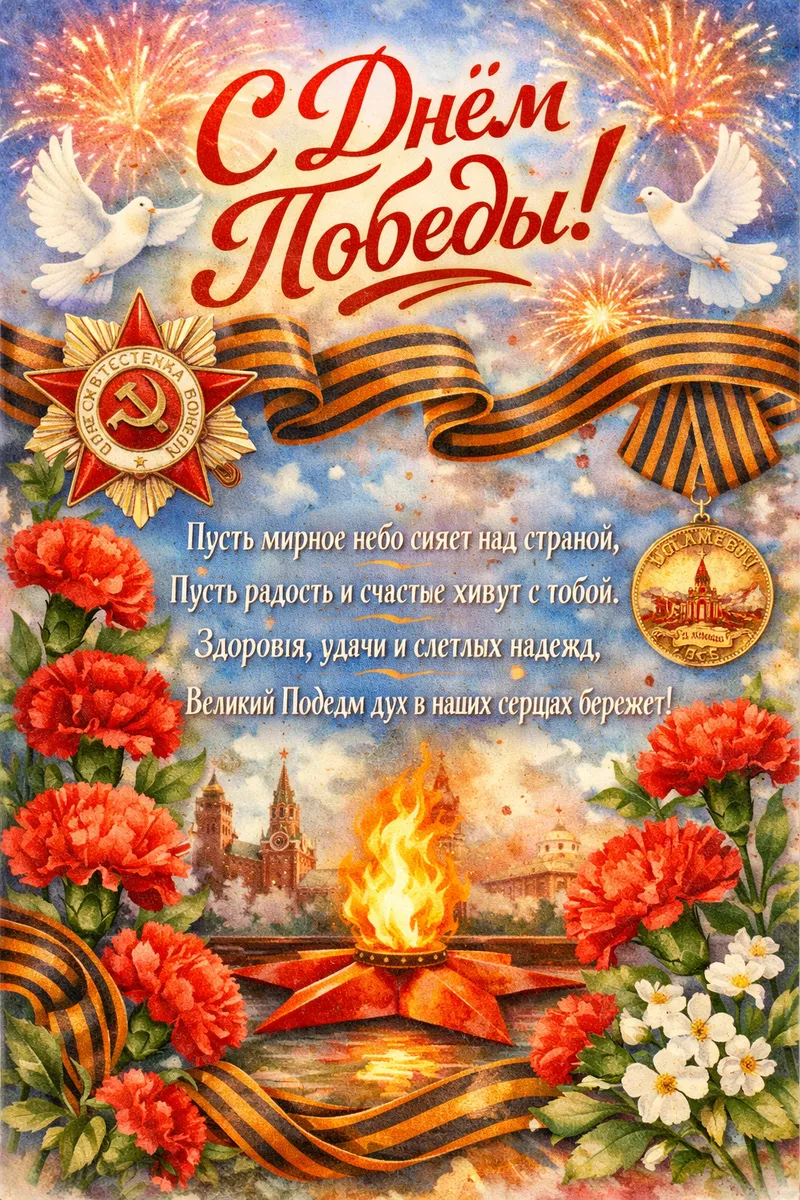 Готовые открытки ко Дню Победы — открытка 5
