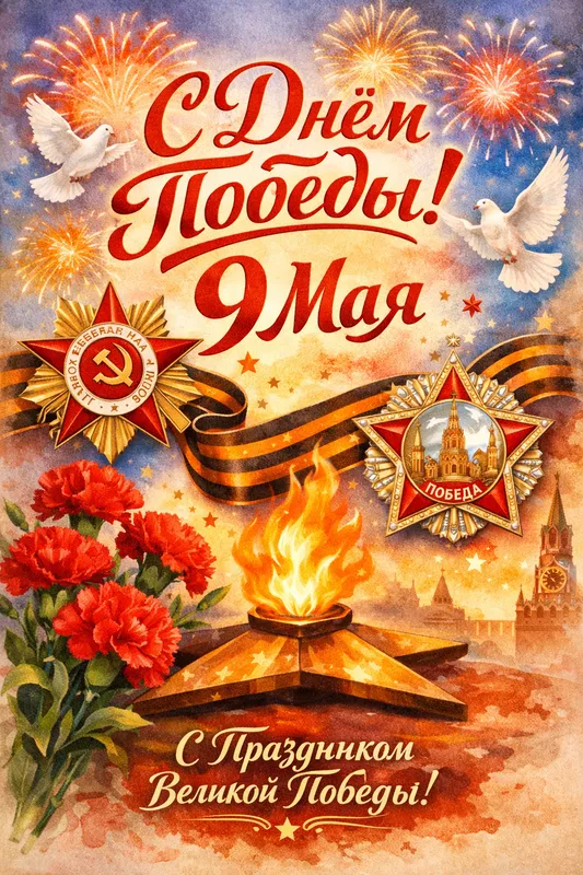 Готовые открытки ко Дню Победы — открытка 17