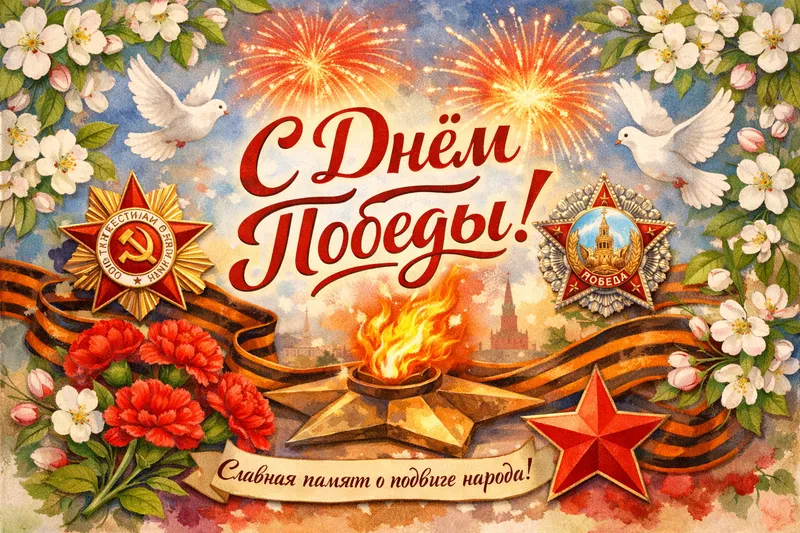 Готовые открытки ко Дню Победы — открытка 31