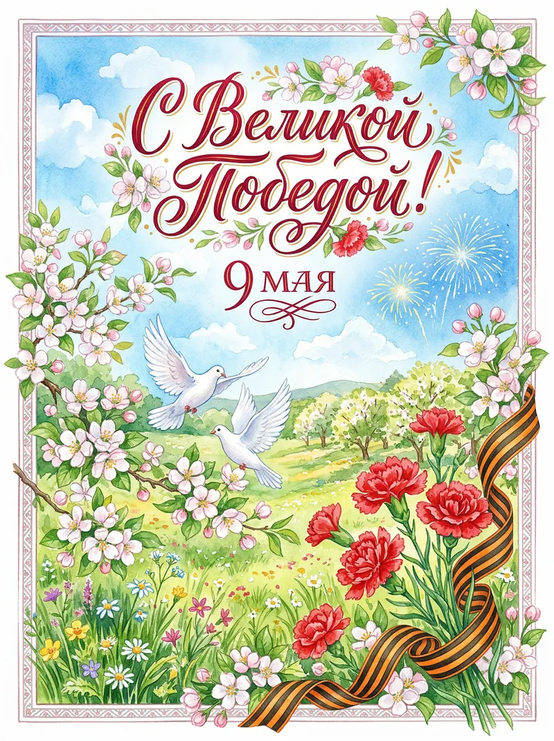 Готовые открытки ко Дню Победы — открытка 3