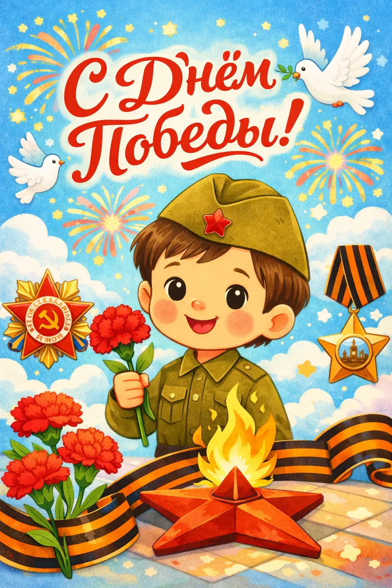Готовые открытки ко Дню Победы — открытка 6